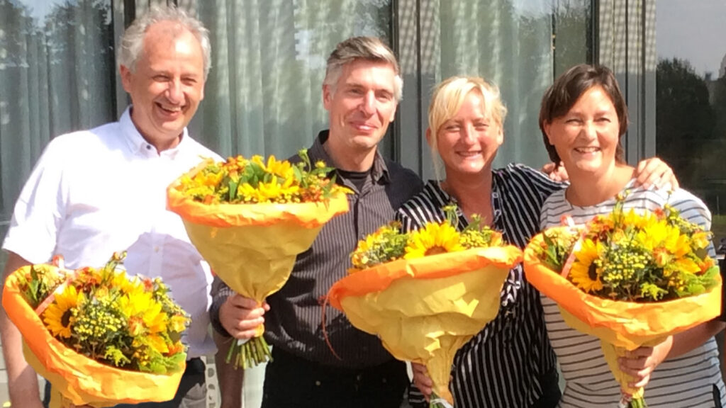 Bestuur van Europea Nederland in 2018. Van links naar rechts: Harry Meijer, Jan Jeronimus, Ilse Terpstra en Karin Elferink.