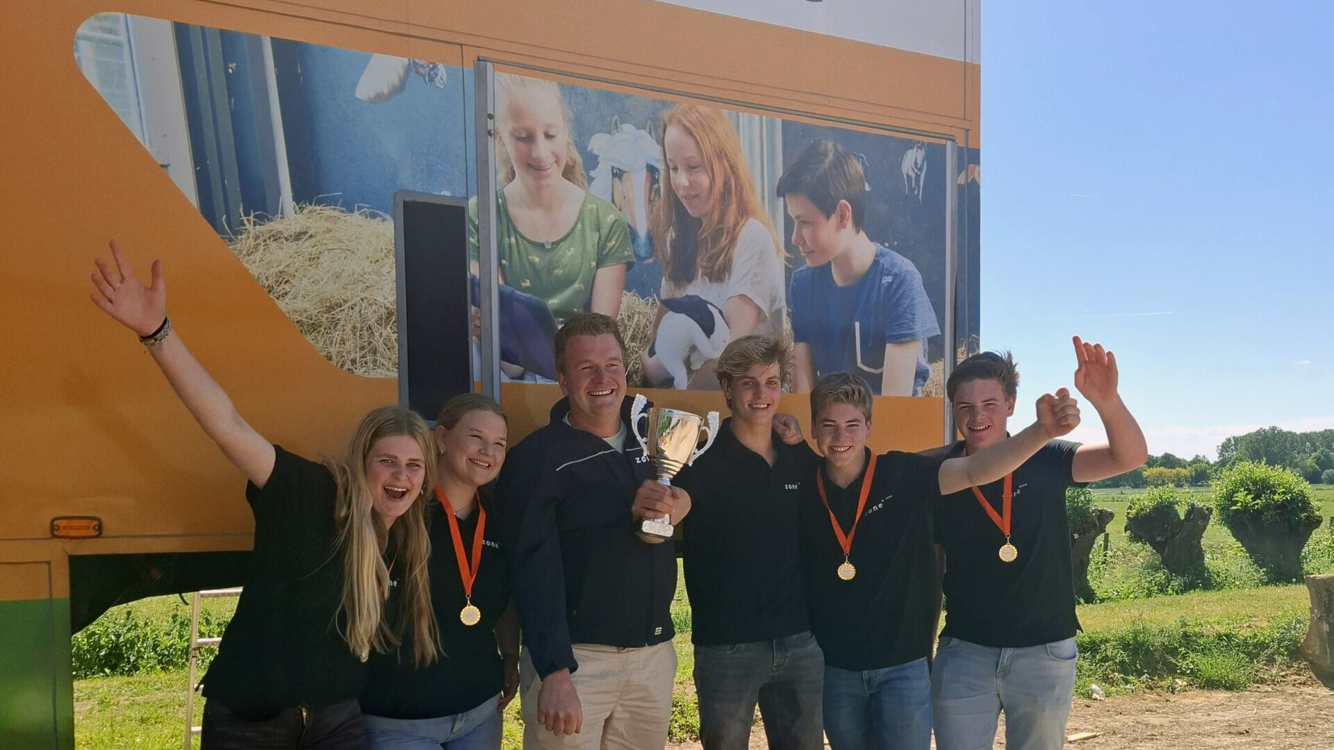 Het winnende team van Zone.college tijdens de Nederlandse voorronde van de Agro-Challenge 2025